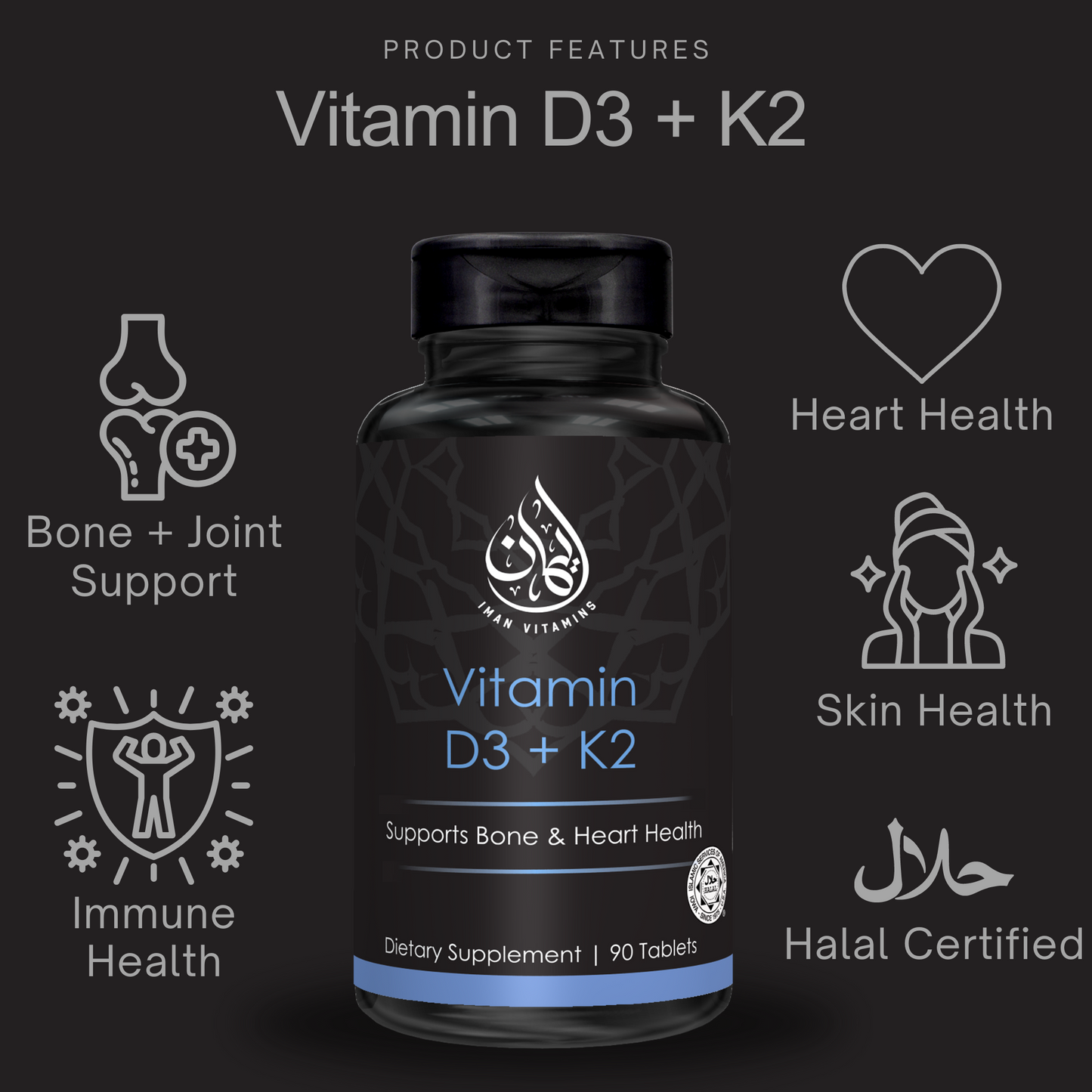 Vitamin D3 + K2 (3 Bottles) - Iman Vitamins