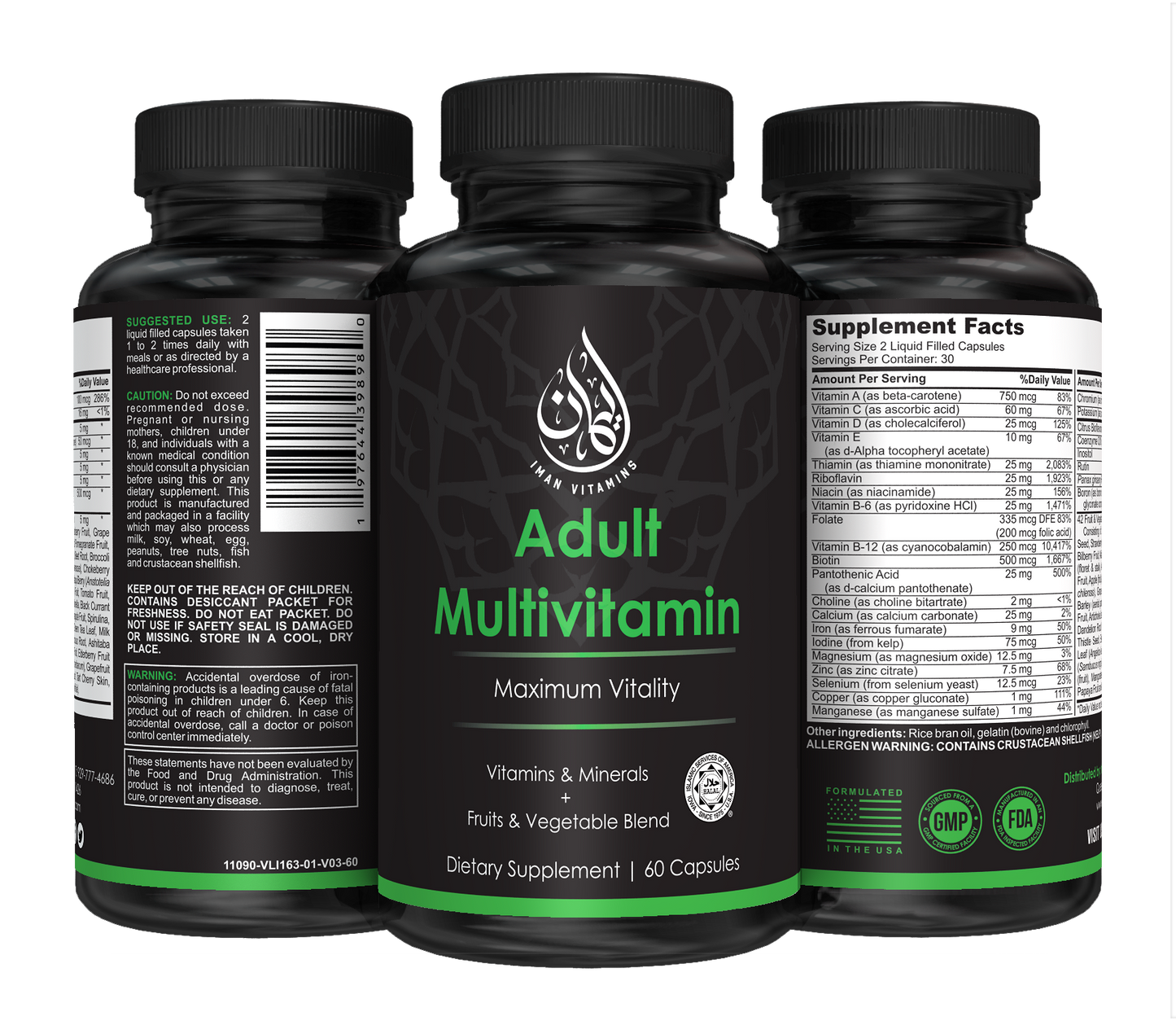 Halal Liquid Multivitamin Capsules - Iman Vitamins