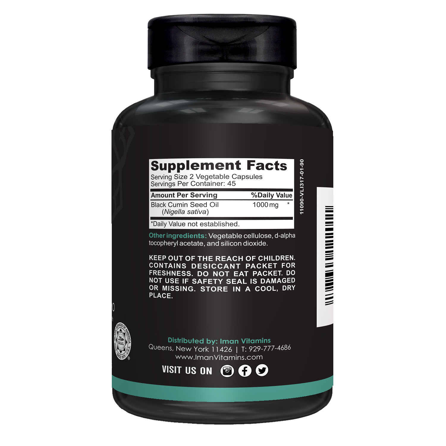 Halal Black Seed Oil Capsules - Iman Vitamins