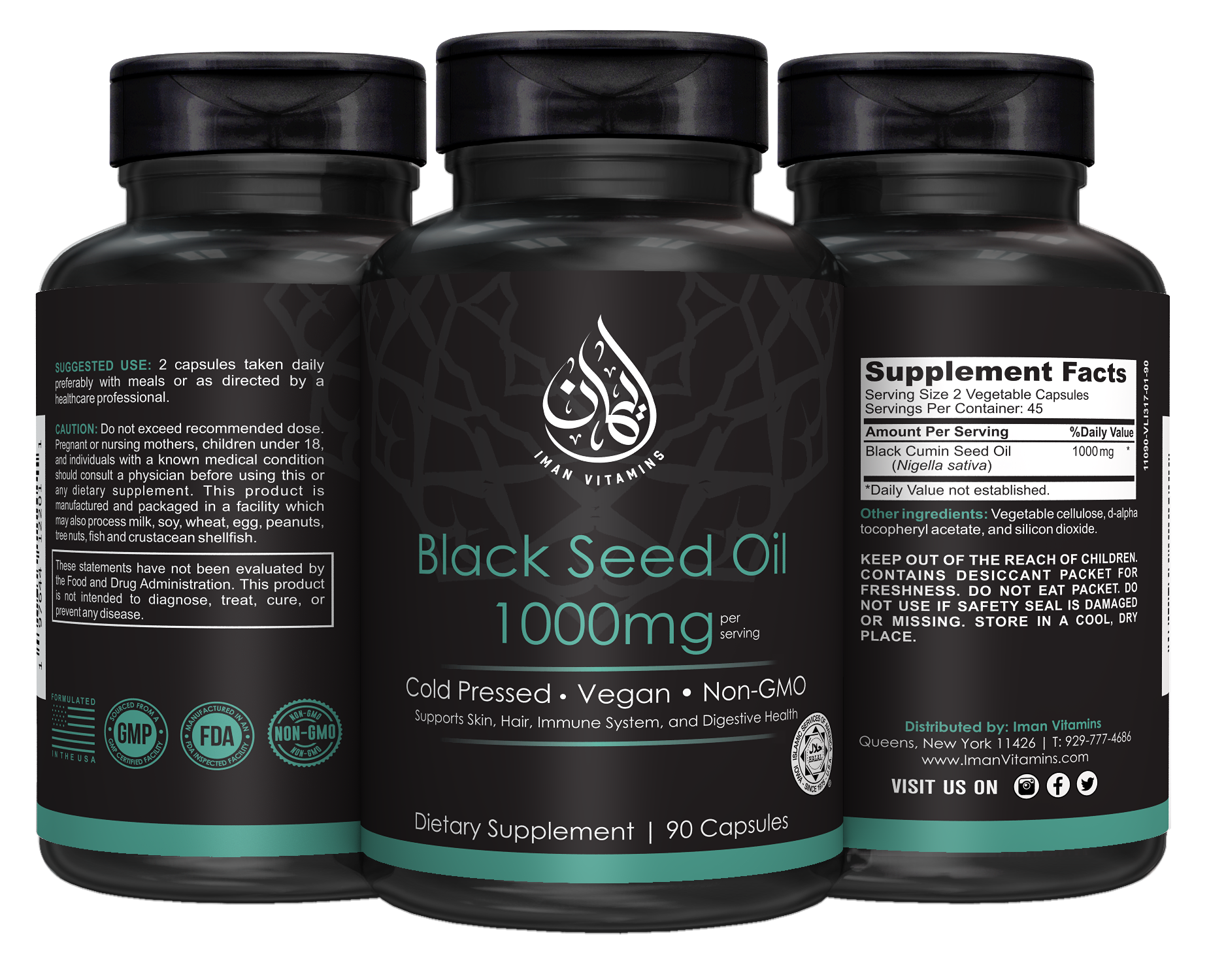 Halal Black Seed Oil Capsules - Iman Vitamins