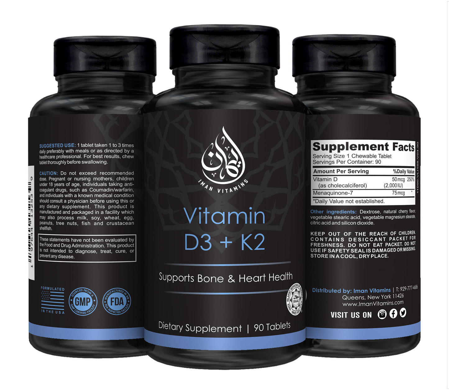 Halal Vitamin D3 + K2 - Iman Vitamins
