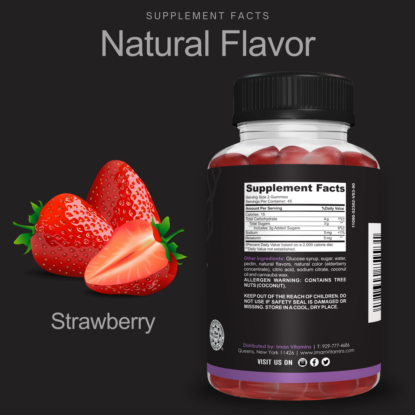 Melatonin Gummies (3 Bottles) - Iman Vitamins