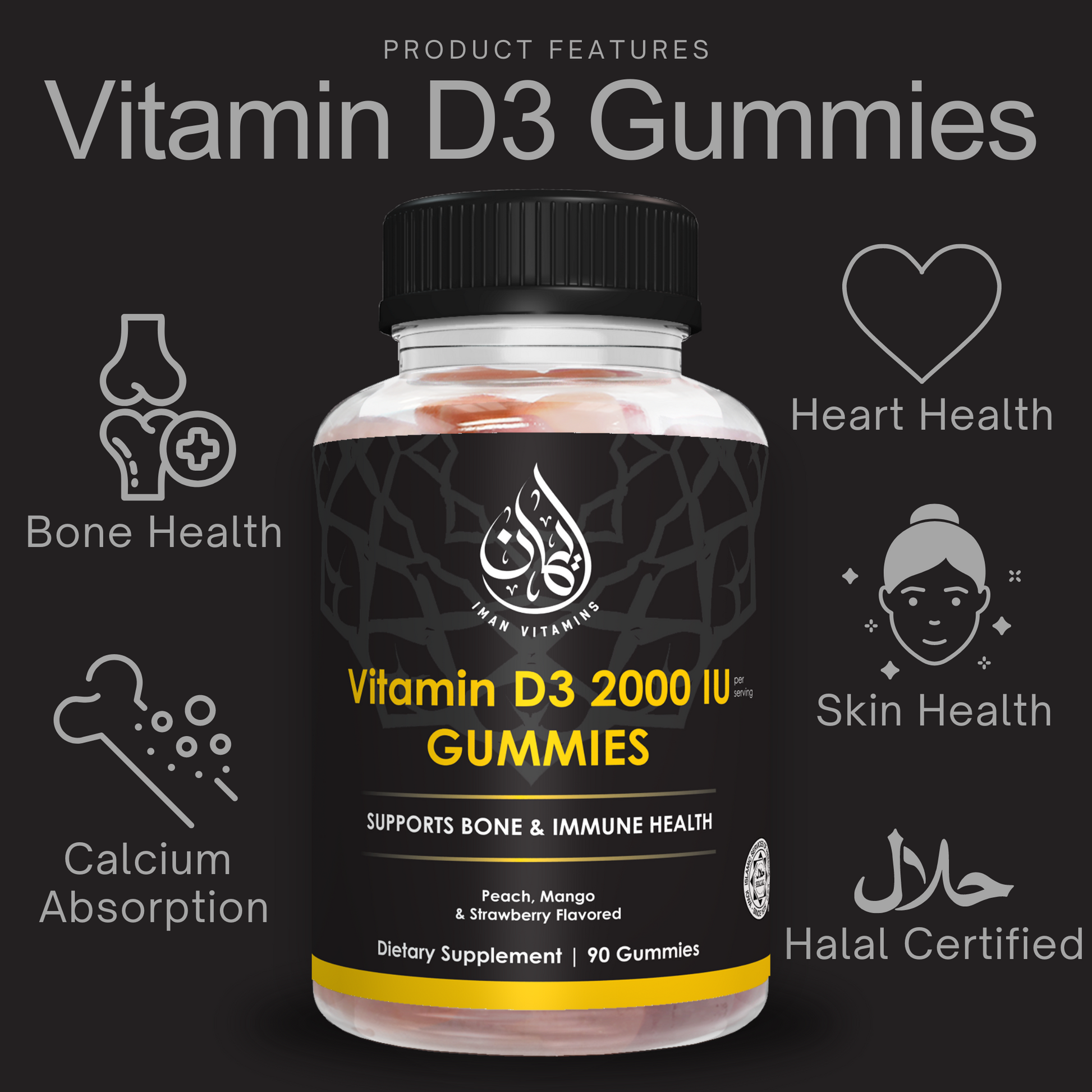 Vitamin D3 Gummies (3 Bottles) - Iman Vitamins